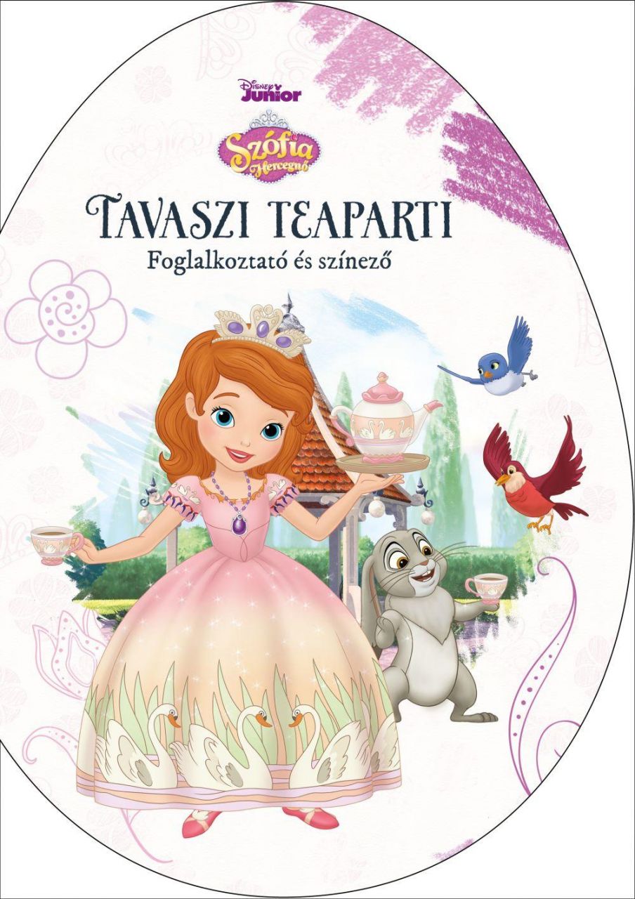 Tavaszi teaparti - disney junior tojás alakú színező