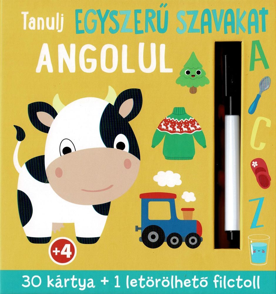 Tanulj egyszerű szavakat angolul- 30 kártya+filctoll