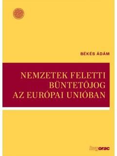 Nemzetek feletti büntetőjog az európai unióban