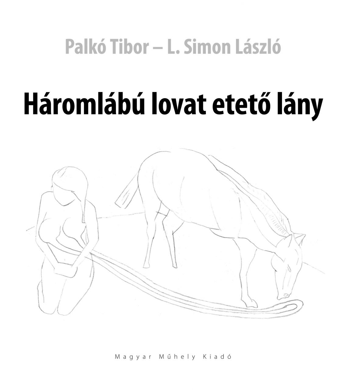 Háromlábú lovat etető lány