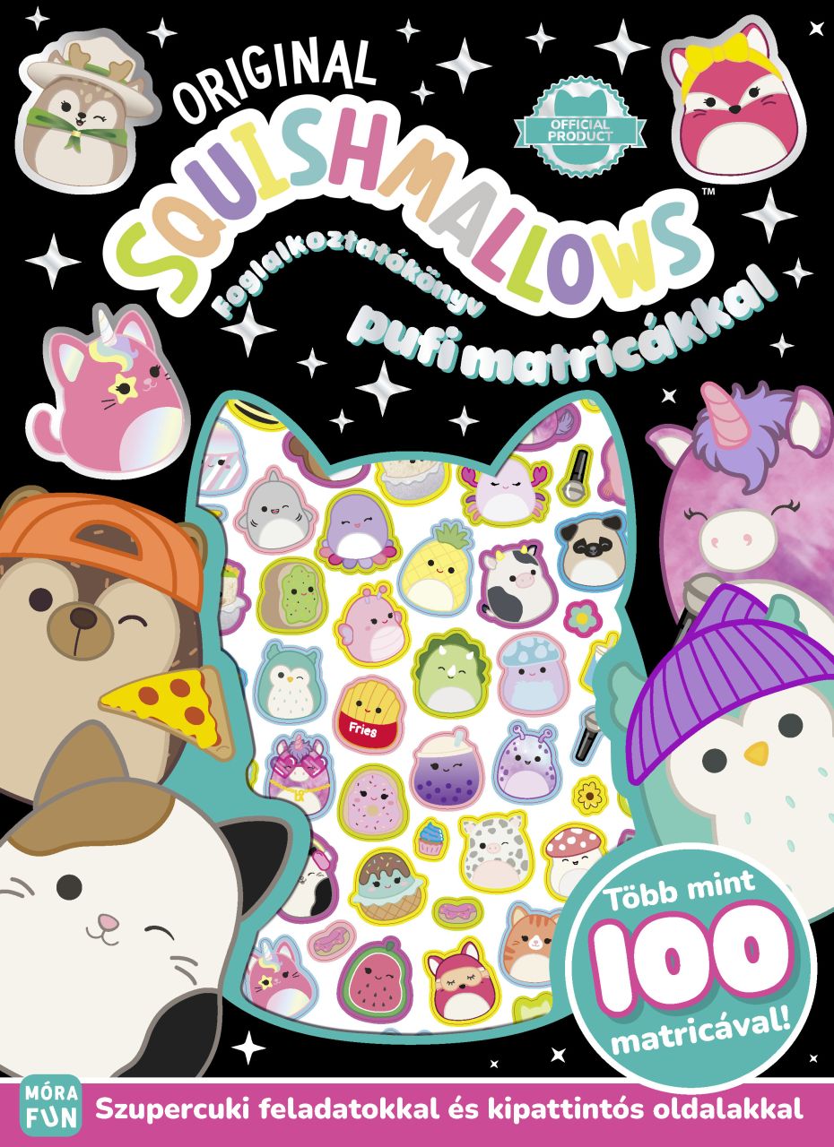 Original squishmallows - foglalkoztatókönyv pufi matricákkal