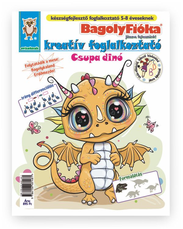 Bagolyfióka kreatív foglalkoztató füzet - csupa dínó Bagolyfióka kreatív foglalkoztató füzet - csupa dínó