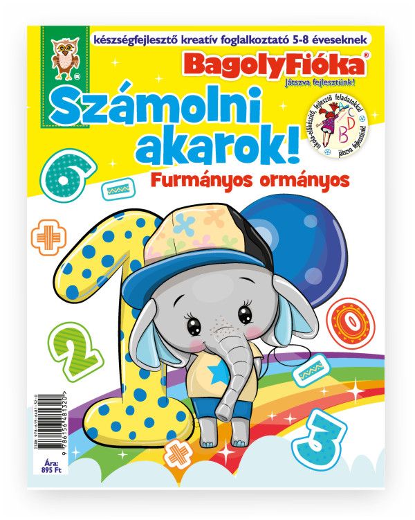 Bagolyfióka - számolni akarok! furmányos ormányos kreatív foglalkoztató füzet Bagolyfióka - számolni akarok! furmányos ormányos kreatív foglalkoztató füzet
