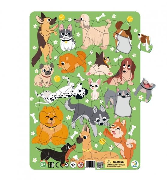 Dodo keretes puzzle kutyák 53 db 5+ Dodo keretes puzzle kutyák 53 db 5+